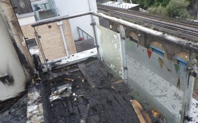 Balcony fire safety in question as barbecue causes devastating balcony fire